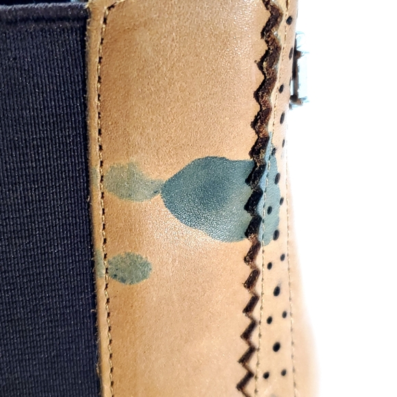 Tommy Hilfiger Wingtip Oxford Wedge Bootie Boots Caramel Brown Platform Academia - Picture 5 of 7